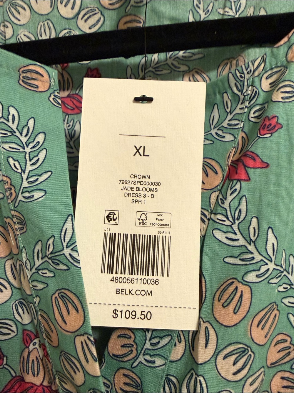 crown & ivy Teal Maxi Dress with Pink Floral Motif - Picture 4 of 9